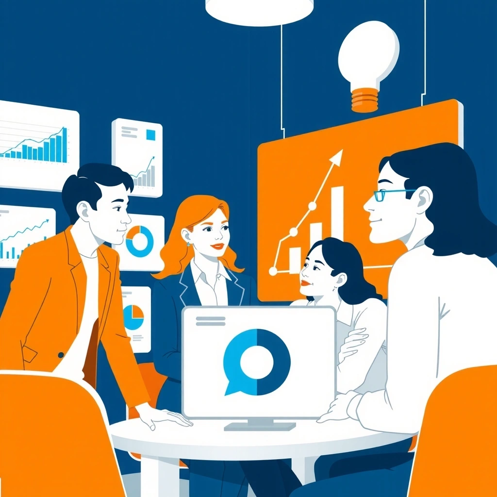 Professional marketing team collaboration